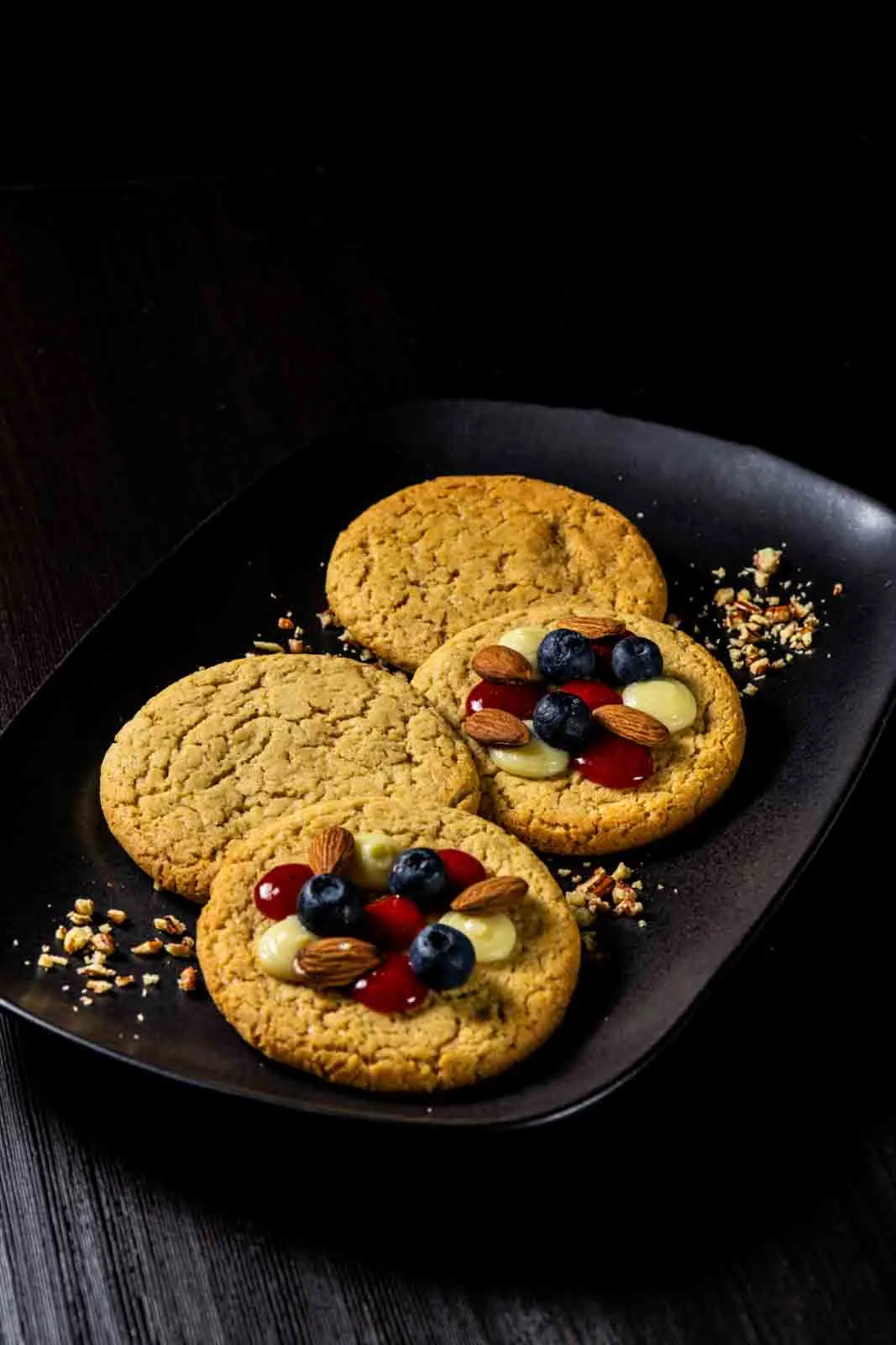 Galletas con frutos rojos y nueces